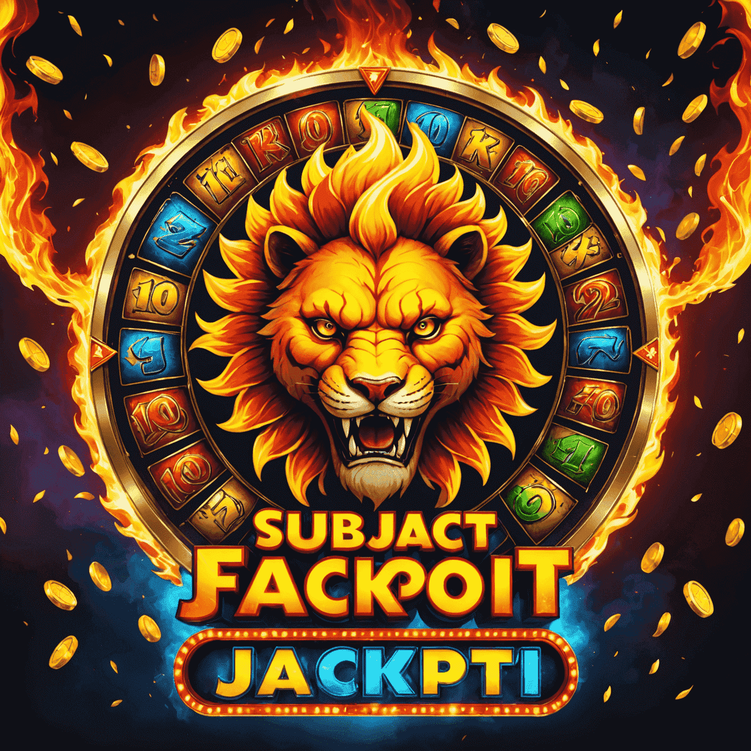 A vibrant slot machine with fire-themed symbols and a large jackpot display, showcasing the excitement of Fire Spin Jackpot game