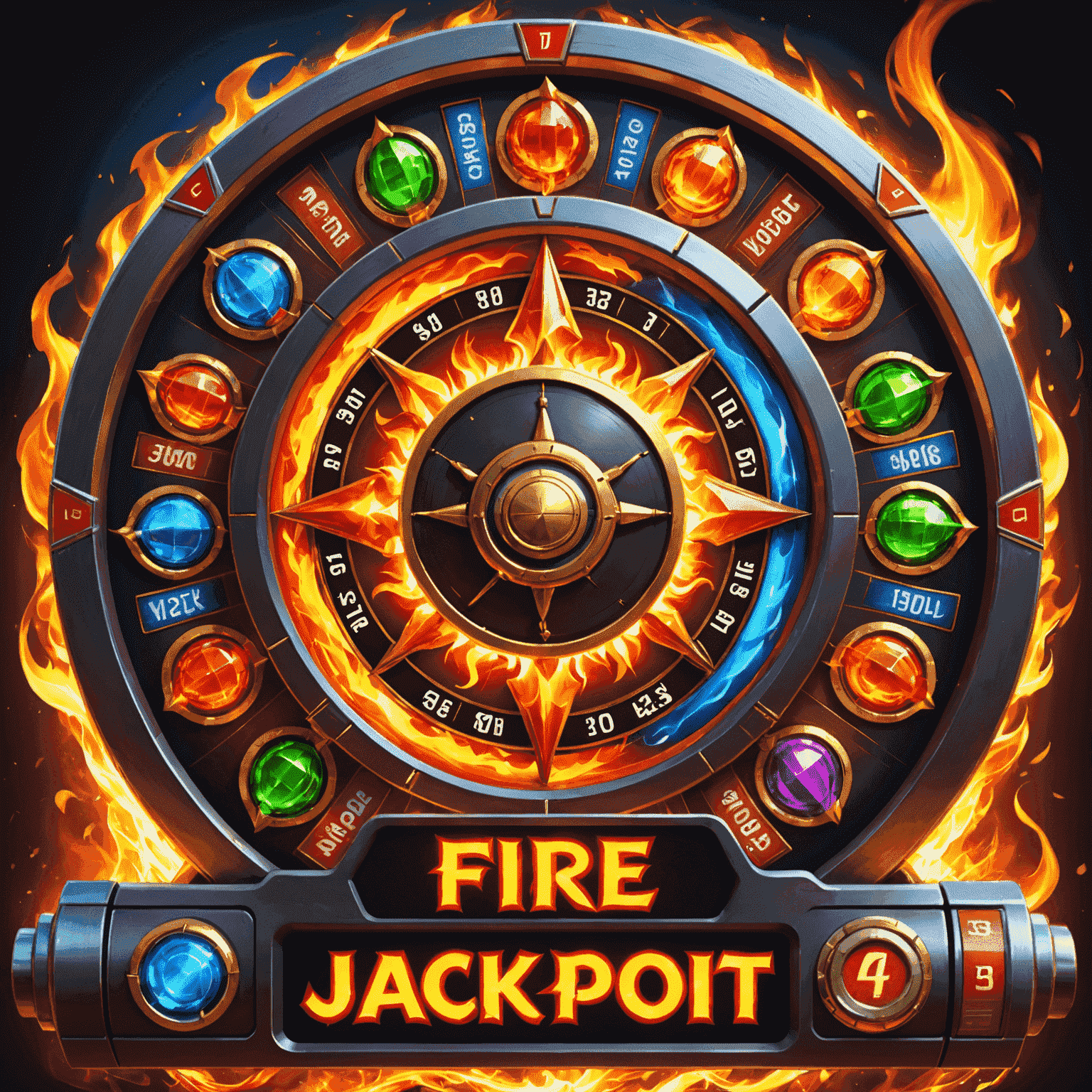 A vibrant image of Fire Spin Jackpot game interface, showcasing spinning reels with fire-themed symbols, a jackpot meter, and exciting visual effects